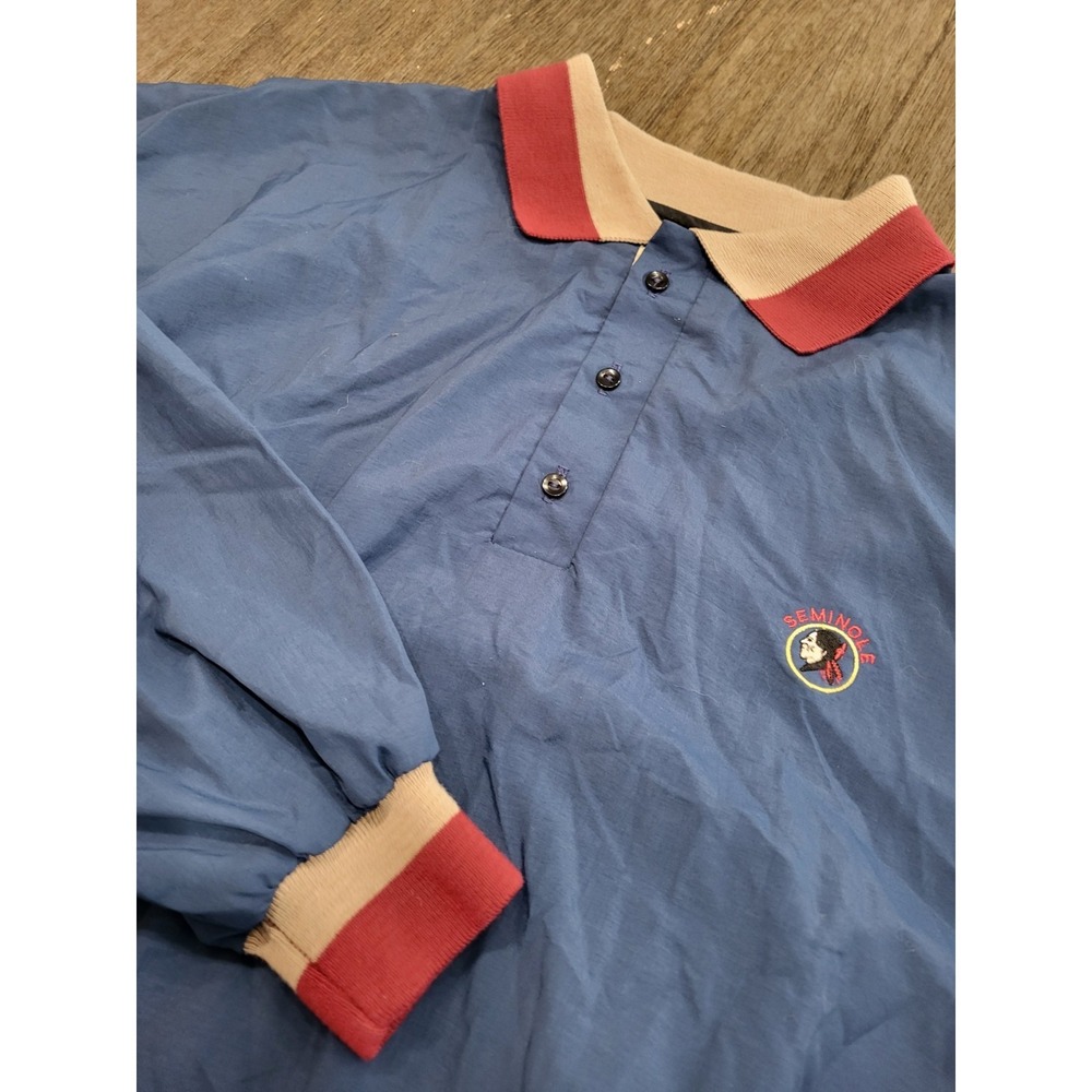 VINTAGE 1980S MADE USA SEMINOLE INDIANS Duckster Windbreaker, Men's Size XL SOFT